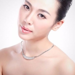 Teemi 18k plateado <span class=keywords><strong>platino</strong></span> de lujo de alta calidad de <span class=keywords><strong>rodio</strong></span> plateado plata de la joyería de cristal austriaco collar corto Garga - Product Image 5