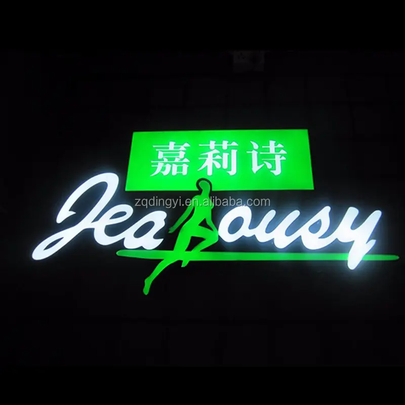 China fornecedor personalizado iluminado canal letras sinal acrílico loja dianteira sinal com luz led