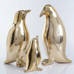 Nieuwe Aankomst Zuiver Koper Ambachten Brons Pinguïn Producten Sculptuur Messing Materiaal Voor Home Decor