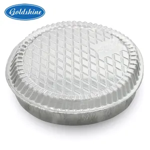 Round Cheesecake Container with Lids Microwave Aluminium Foil Food Grade Aluminum Tray Disposable Baking Recyclable Goldshine