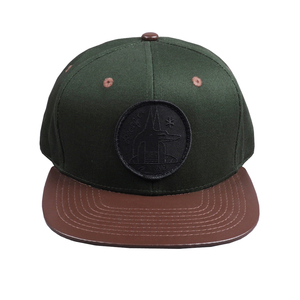 Vogue personalized applique logo leather brim snapback Adjustable cases Shell - Product Image 1