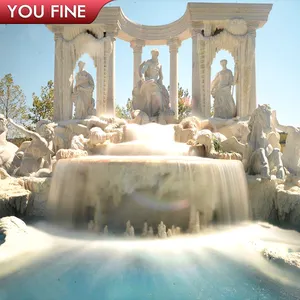 屋外の庭豪華な大きな天然石手彫りイタリア大理石トレビ噴水