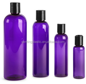 Botol PET Cosmo Bulat Ungu 300ML dengan Pompa Semprot dan Tutup Cakram Hitam - Product Image 3