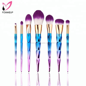 7 Pièces Bleu New Souple Lisse Synthétique Maquillage Kit Cosmétiques Personnalisés Professionnel Make Up Set Brosse - Product Image 4