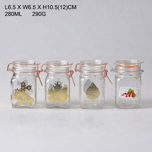 Wholesale clip top glass spice jar small storage jars