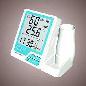 Mestek — thermomètre et hygromètre numérique LCD, 2 en 1, numérique, pour l'intérieur ou l'extérieur, humidité, avec horloge