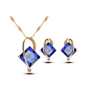Fine Gold Plated Diamond Shape Women Jewelry Set Online Shopping