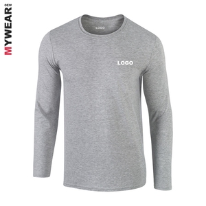 100% magliette a maniche lunghe <span class=keywords><strong>in</strong></span> cotone da uomo girocollo all'ingrosso con stampa personalizzata <span class=keywords><strong>vestiti</strong></span> rossi uniformi - Product Image 5