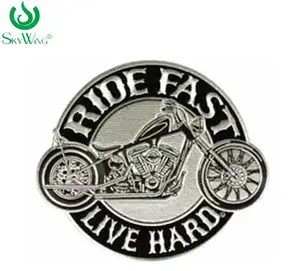 Mode Biker benutzer definierte gestickte Marke Logo Motorrad Patch Eisen auf DIY Anwendung Stickerei Patches