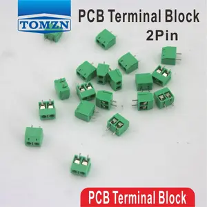 500 pcs 2 Pin Schraube Grün PCB Terminal Block Anschluss 5mm Pitch
