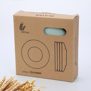 OEM logo rond <span class=keywords><strong>comestible</strong></span> paille de blé collation <span class=keywords><strong>assiette</strong></span> de fruits pour vente - Product Image 5