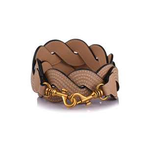Sac à main en cuir synthétique, torsadé ondulé, noir, en brun, pour femmes - Product Image 1