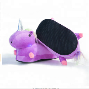 Custom Modieus Schattige Led <span class=keywords><strong>Unicorn</strong></span> <span class=keywords><strong>Slippers</strong></span> Unisex All-Wrap Super Zacht Pluche Pp Katoen Eco-Vriendelijke Winter <span class=keywords><strong>Slippers</strong></span> - Product Image 6