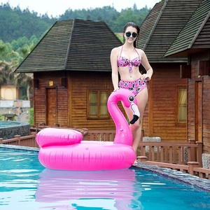 Flotador de agua para piscina, flamenco inflable de plástico rosa, novedad - Product Image 4