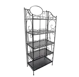 kitchen furniture wrought iron shelf 5 tiers metal Bakers Rack