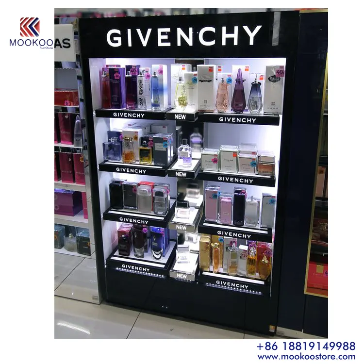 Yüksek End özelleştirilmiş Givenchy kozmetik Bar mobilya vitrin standı