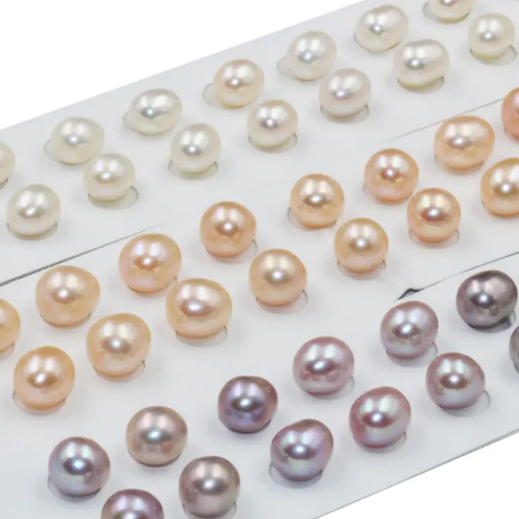 Perle ovale en eau douce, culture en forme de gouttes, d'eau douce, vente en gros, 8-9mm, 3a