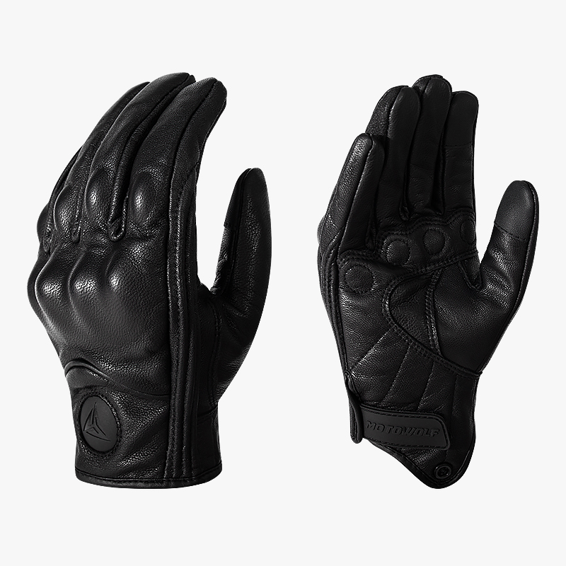 MOTOWOLF-guantes de seguridad deportivos para motocicleta, de cuero, con pantalla táctil, anticaída