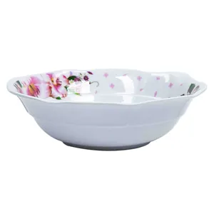 Đề Can Dán Cạnh Hoa 8 Inch Bát Cơm Melamine Bát Tròn Melamine