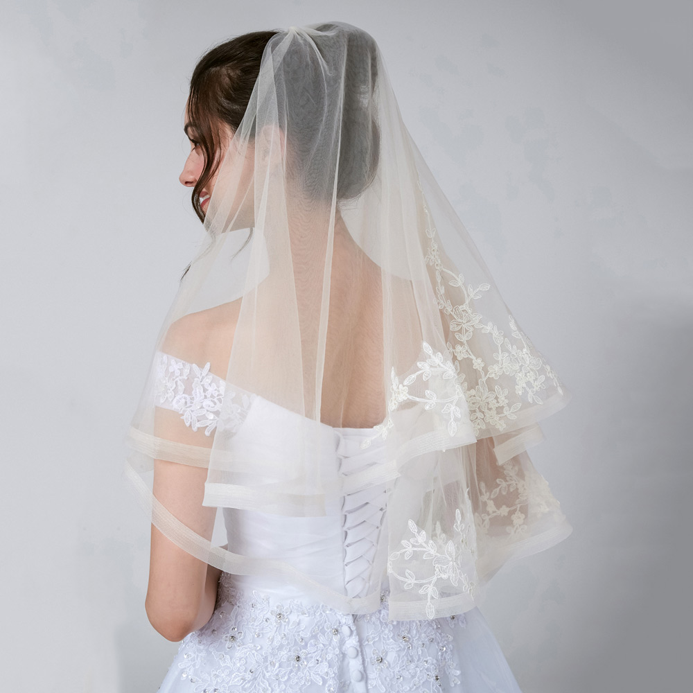 Двухслойная кружевная Свадебная Фата Тюль свадебная фата