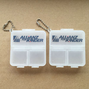 Piluliers plastique à 3 compartiments pour petits objets, boîtier de stockage pour pilules rappel blanc clair - Product Image 4