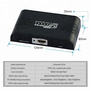 HDMI để YPbPr Thành Phần RGB 5RCA Scaler Chuyển Đổi Với Đồng Trục Kỹ Thuật Số Analog R/L Đầu Ra Âm Thanh Cho PS3/<span class=keywords><strong>PS4</strong></span>/Roku - Product Image 5