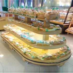 Estante de <span class=keywords><strong>Madera</strong></span> <span class=keywords><strong>y</strong></span> Vidrio para Pan de Supermercado - Product Image 5
