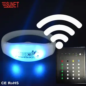 SUNJET สายรัดข้อมือ Light Up OEM WIFI รีโมทคอนโทรลโปรแกรม LED สร้อยข้อมือ