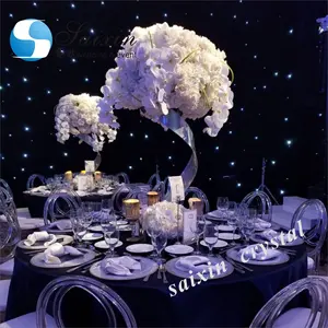 ZT-364 Beautiful S shape wedding centerpiece silver metal flower vase stand