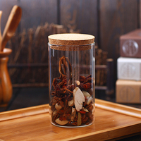 De vidrio de borosilicato hermético tarro de galletas con tapón de corcho