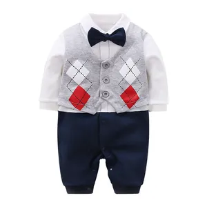 Wholesale 0-18 months child cotton gentleman style romper