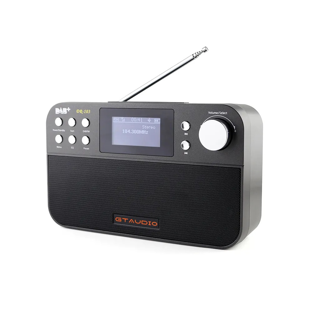 DR-103B GTMedia Portabel, DAB + Radio FM 30 DAB 30 Stasiun Luar Ruangan Portabel Radio Sinyal Eropa
