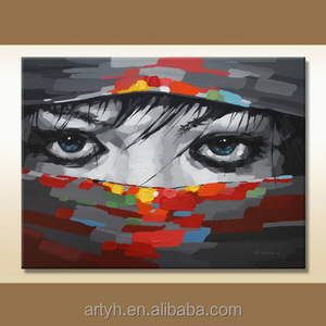Hecho a mano <span class=keywords><strong>Arte</strong></span> de la Pared Pintura Abstracta Moderna Hermosa Niña Grandes Ojos - Product Image 1