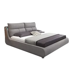 Cama de tela moderna de Chester, diseño de arte de moda, conjunto de muebles de dormitorio, caja de almacenamiento opcional, estilo chestfield, venta al por mayor de fábrica