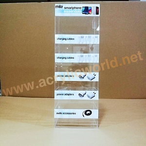 Support acrylique transparent de présentoir de compteur d'accessoires de téléphone portable d'usine - Product Image 3