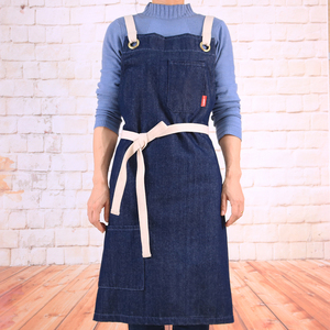 CHANGRONG – tablier de serveur en denim personnalisé croisé avec poches, pour chef de cuisine, restaurant - Product Image 5