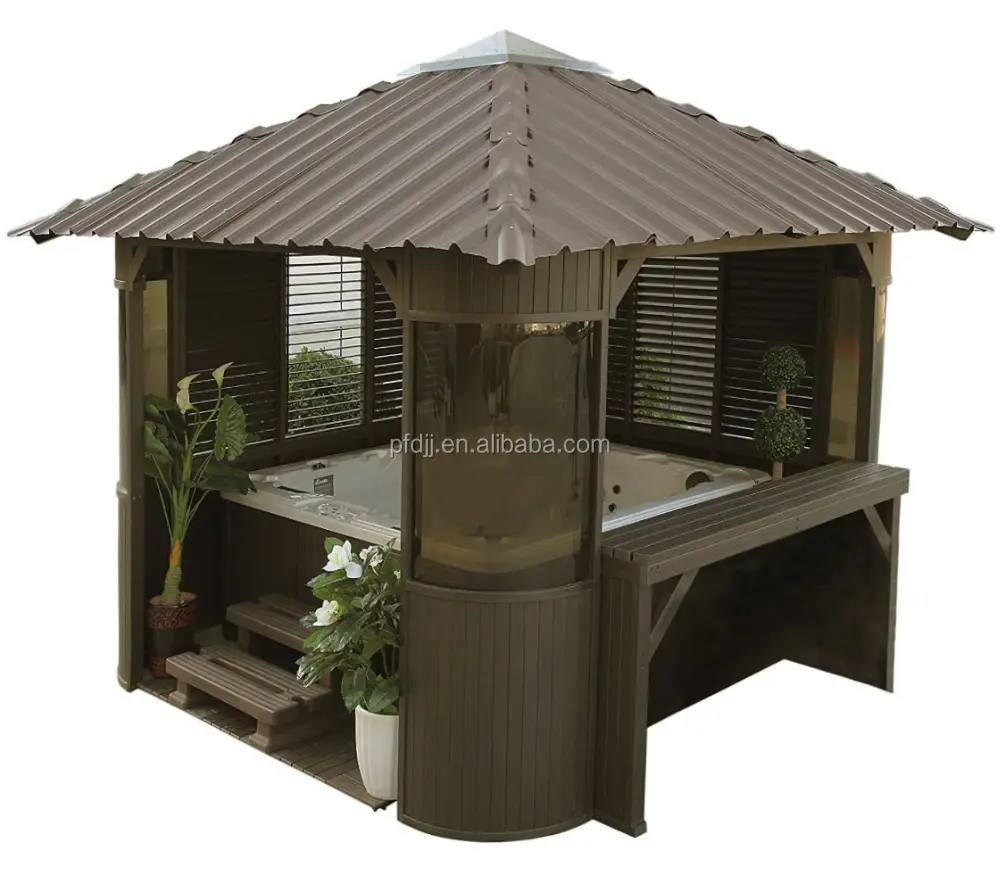 2015 الساخن بيع الصين مصنع في الهواء الطلق شرفة خشبية ، شرفة حديقة للبيع ، حوض استحمام ساخن أكشاك