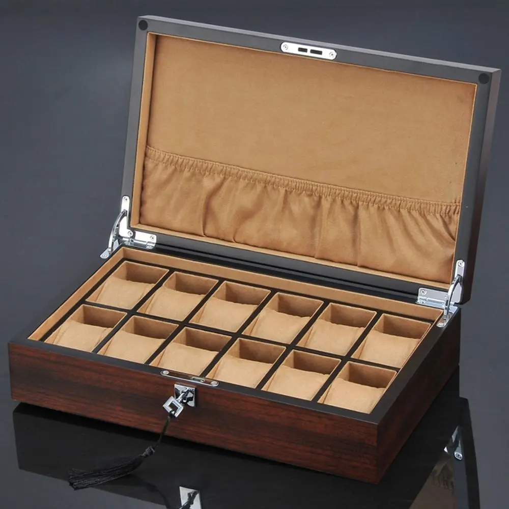 High quality custom luxury wooden watch box 12 slots