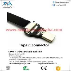 FPV Super Lembut Ultra Tipis USB Ke USB C Kabel Pita Datar