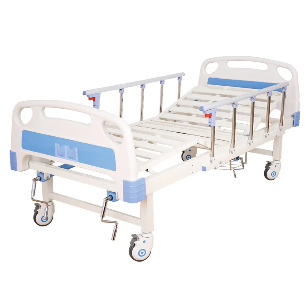 Appareil médical à deux manivelle, lit d'hôpital manuel avec toilettes, bon marché, ZK25
