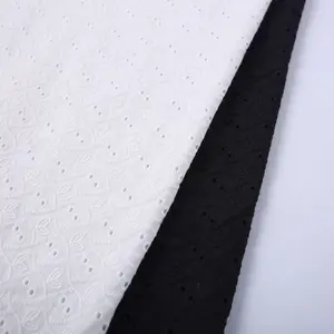 Branco preto Indiano 100 algodão 3d tecido bordado atacado em estoque para o casamento