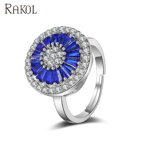 RAKOL RP2037 Anelli Trendy 2021 in Rame Placcato Oro con Zirconi e Cristalli per Donne - Product Image 2