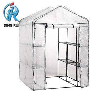 Hot Sale <strong>Walk</strong> <strong>in</strong> <strong>Greenhouse</strong>, PE Mesh Fabric Grow Tent, Green Color Gardening Rack - Product Image 1