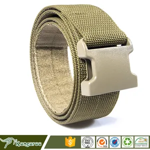 Brun Tactique Ceinture Avec Boucle En Métal Militaire