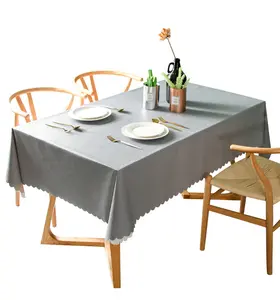 Ropa de mesa de vinilo de PVC, gris, impermeable, resistente a las manchas, a prueba de aceite, para Picnic y cocina, 600424