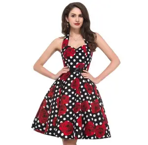 ผู้หญิง Polka Dot ชุด Big Swing Vestidos Retro Casual พรหม Rockabilly 50S 60S Pinup Vintage Dresses