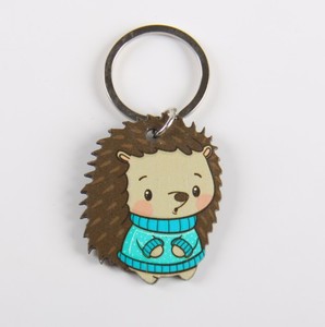 Color Printing Wooden Keyring Bamboo Key Rings Wood Keychain