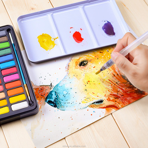 Juego de Pinturas de Acuarela Sólidas de 36 Colores con Bloc de Papel de Acuarela de 8 Piezas y 300g, Pinceles de Agua en <span class=keywords><strong>Caja</strong></span> Metálica - Product Image 5