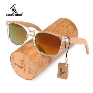 BOBO BIRD CG008แว่นตากันแดดแฟชั่นแบบ Unisex,กรอบพลาสติกและไม้ไผ่แบบใสเลนส์โพลาไรซ์หลากสี - Product Image 5