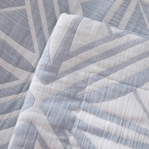 BLX Jacquard manta fábrica al por mayor 100% colcha de algodón con patrón Floral hilo teñido rayas refrigeración portátil para uso doméstico - Product Image 4